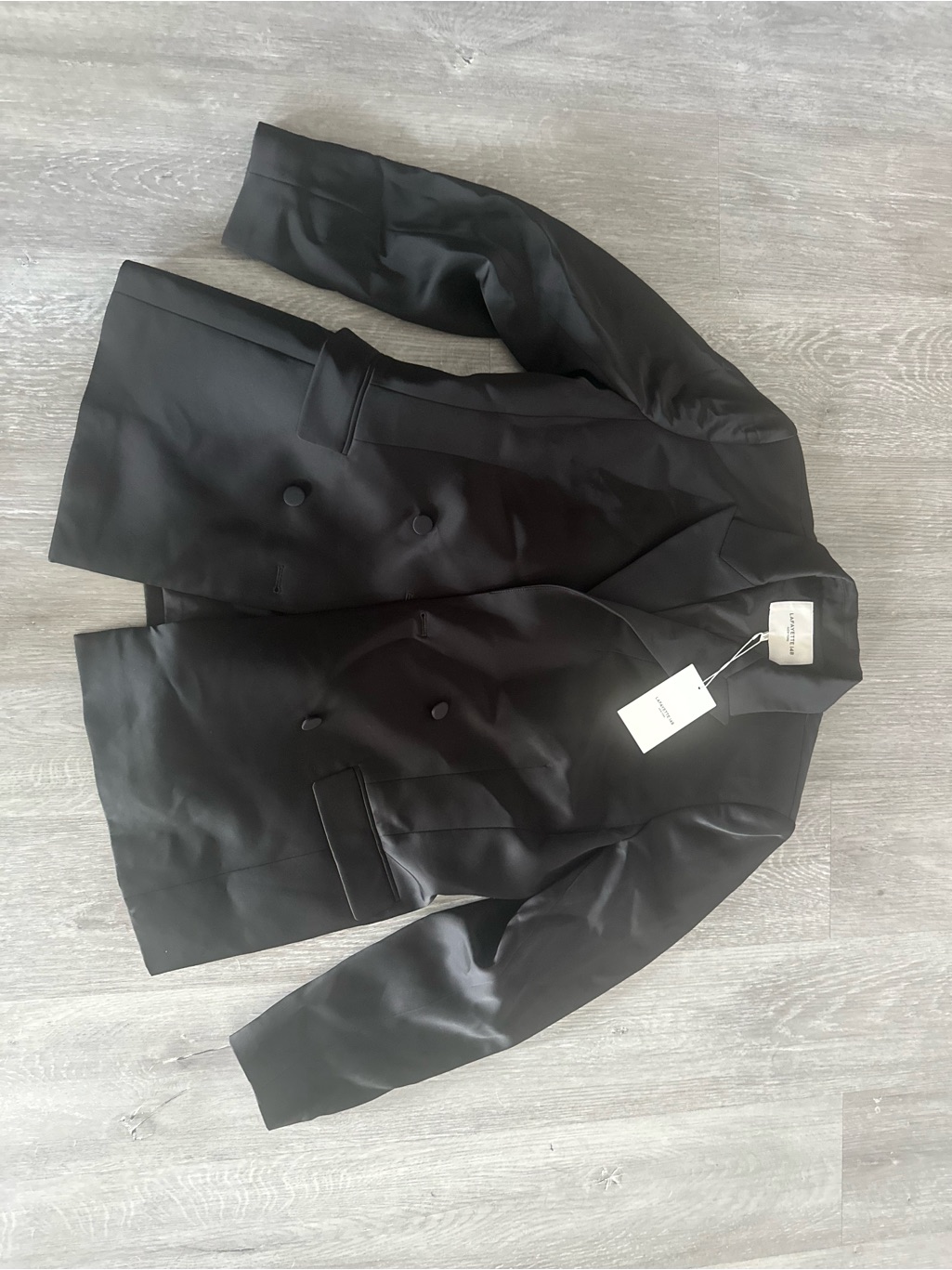 Lafayette I48 Black Double-Breasted Blazer